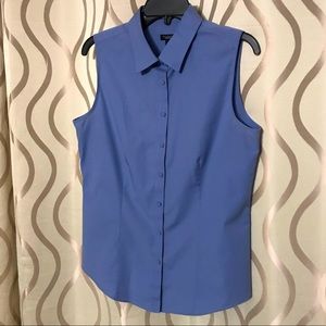 Talbots sleeveless blouse with covered buttons. Size 12. EUC.